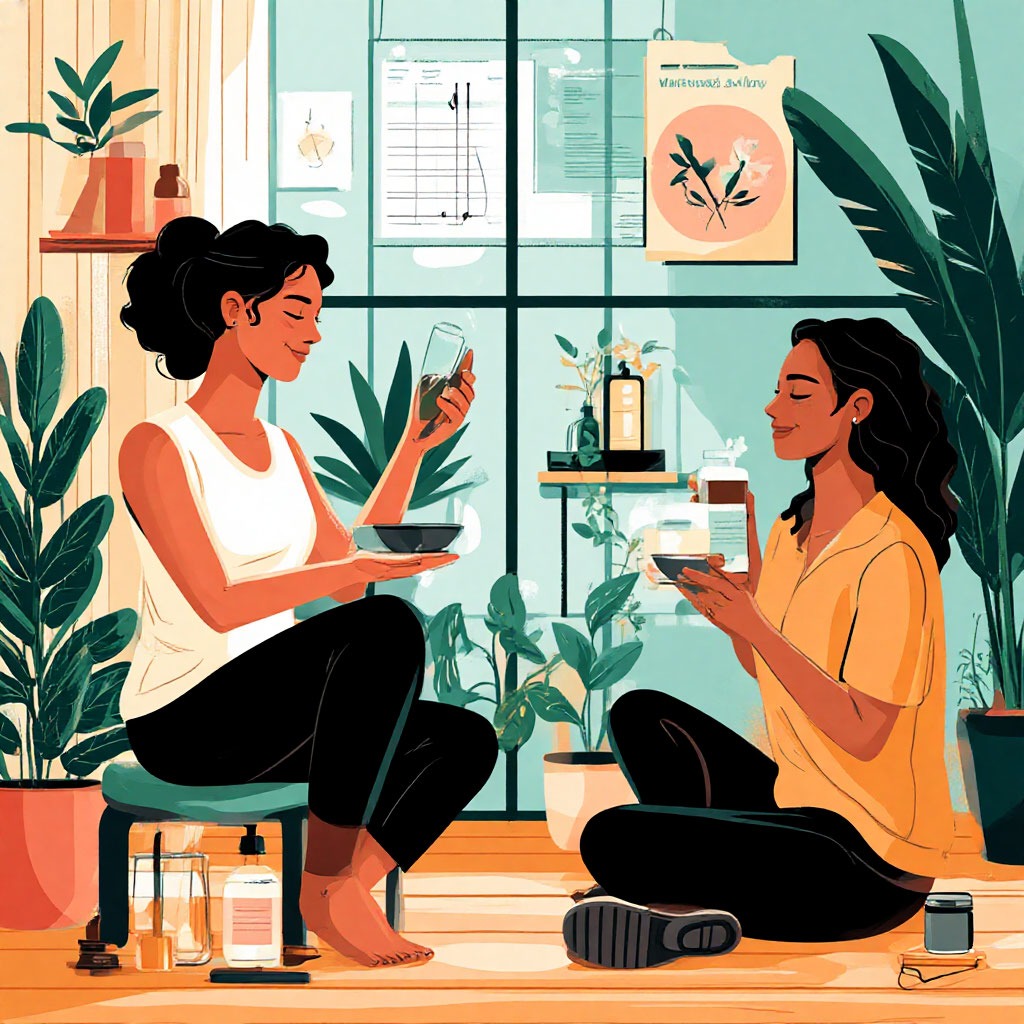 Illustration of wellness routines and the rhythm of the day