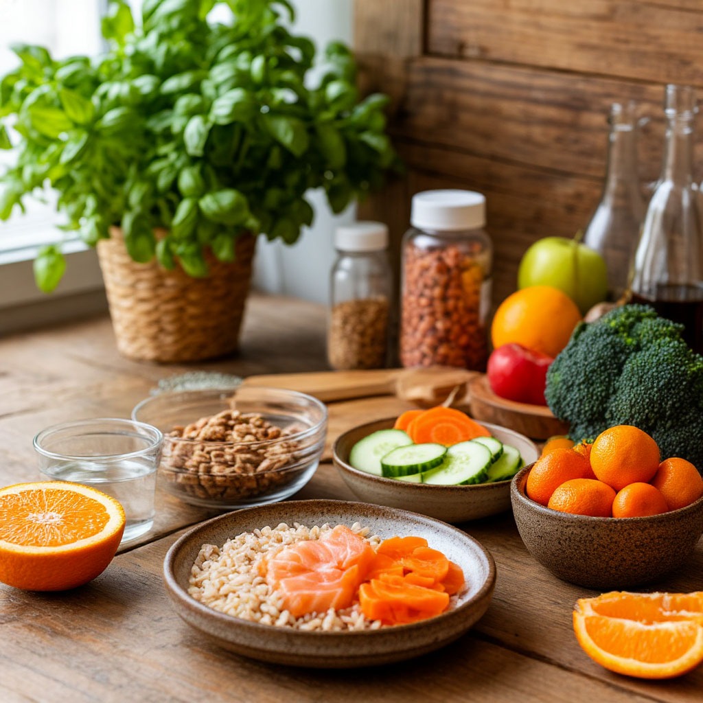 Calm editorial visual representing sustainable wellness and mindful daily living