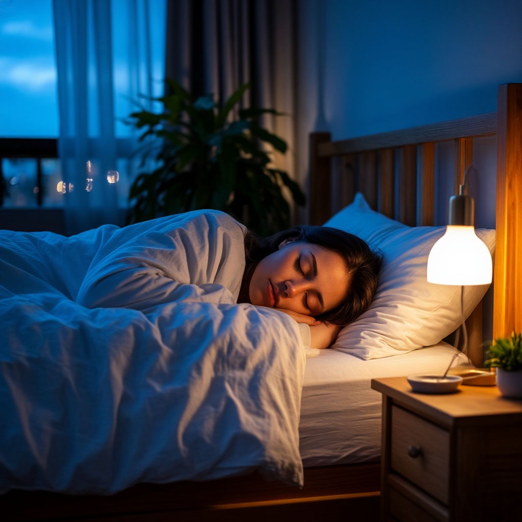 Calm nighttime image representing the connection between sleep, rest and next-day appetite